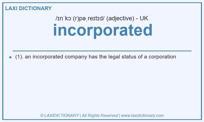Definition incorporated in British English