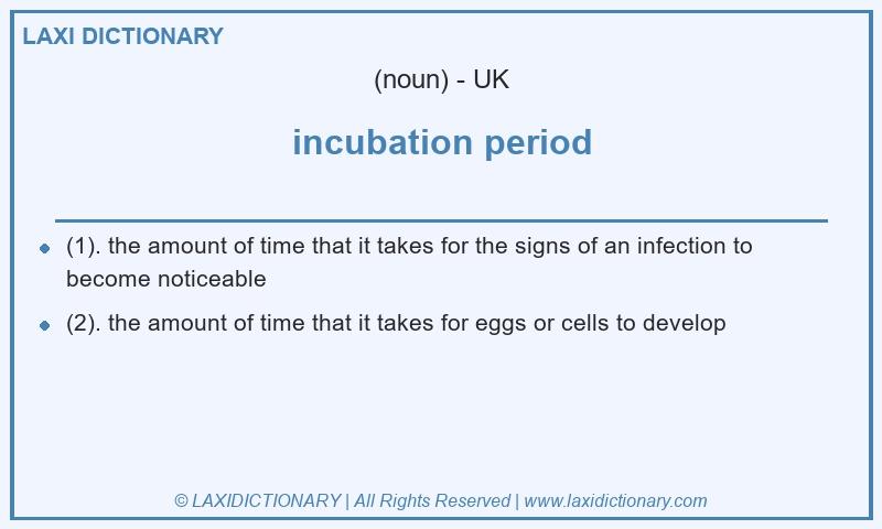 Definition incubation period in British English