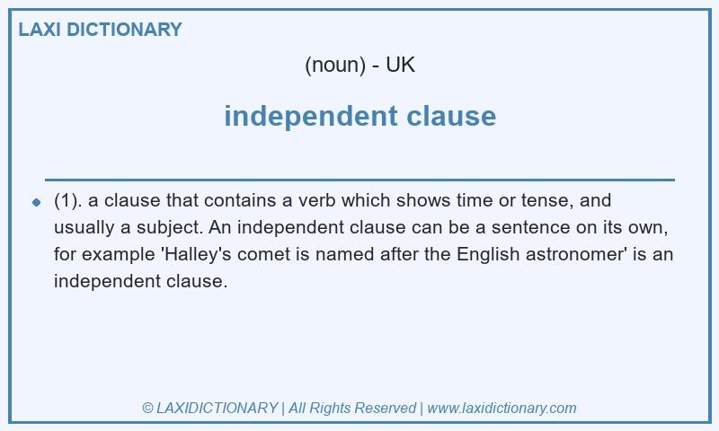 Definition independent clause in British English