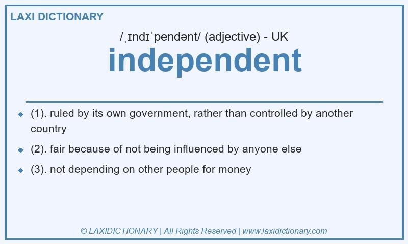 Definition independent in British English