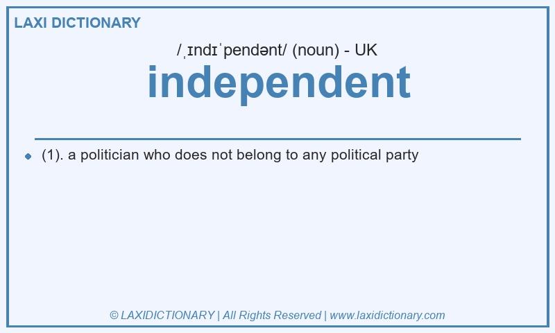 Definition independent in British English