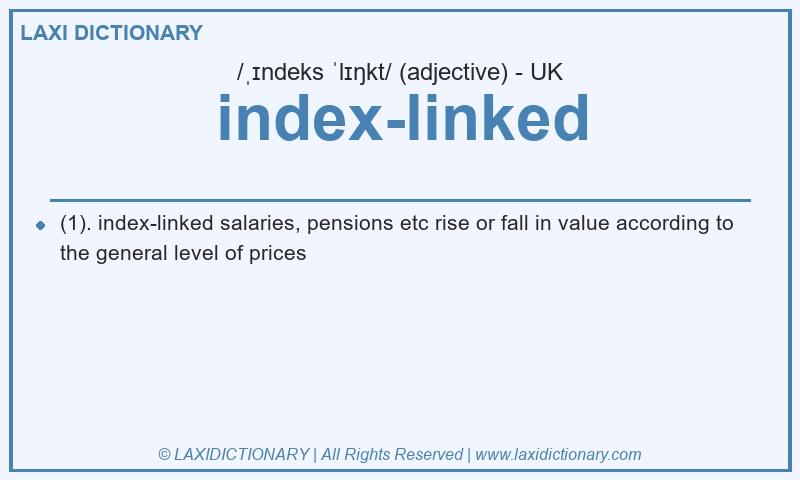 Definition index-linked in British English