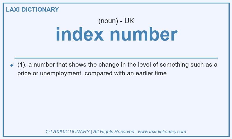 Definition index number in British English