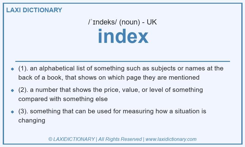 Definition index in British English