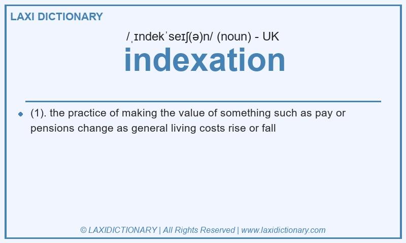 Definition indexation in British English