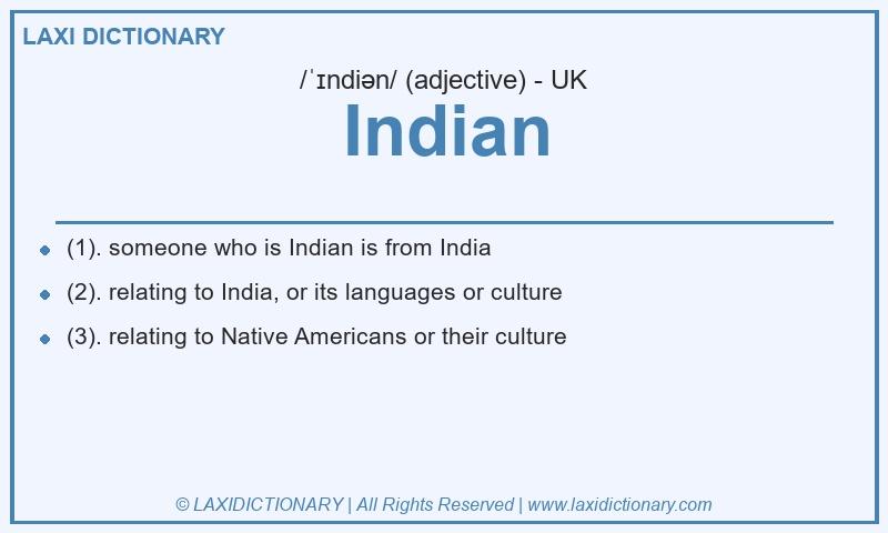 Definition Indian in British English