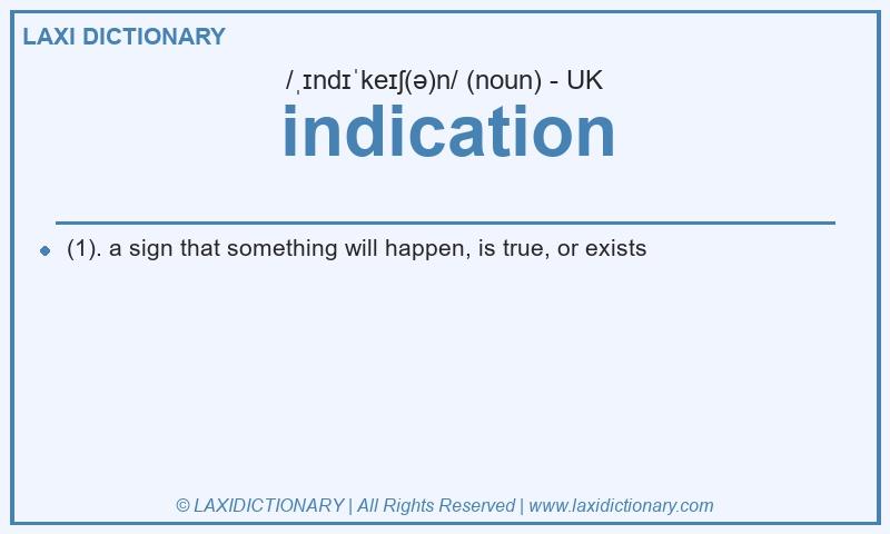 Definition indication in British English