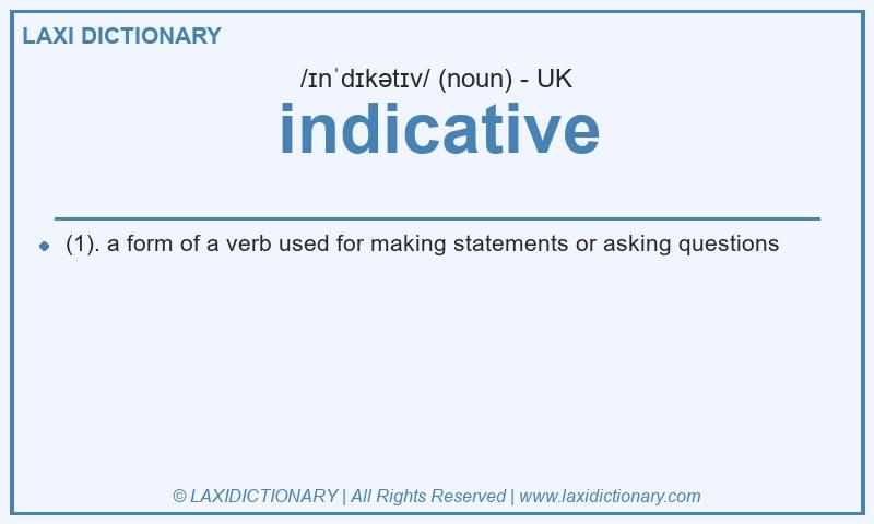 Definition indicative in British English