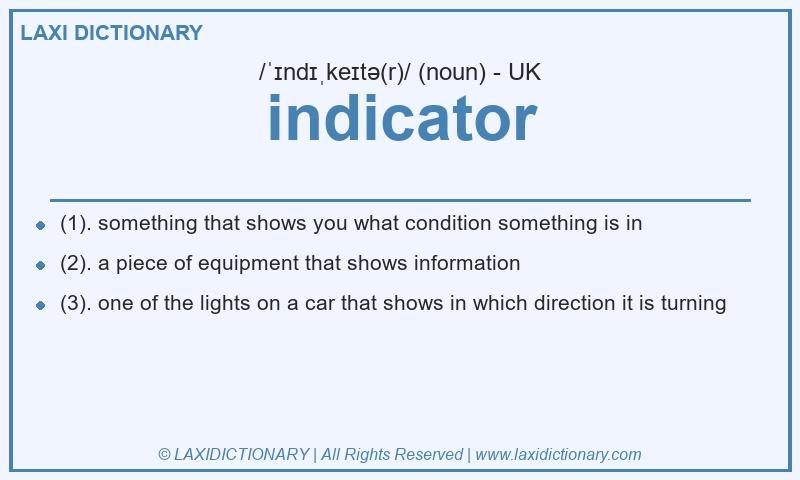 Definition indicator in British English