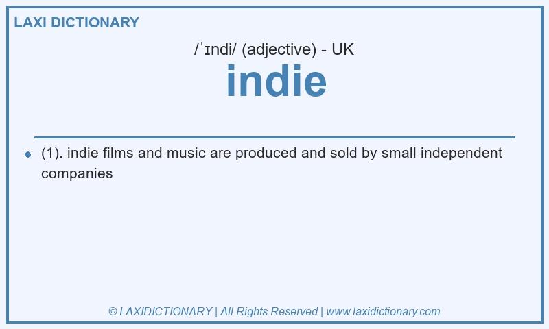 Definition indie in British English