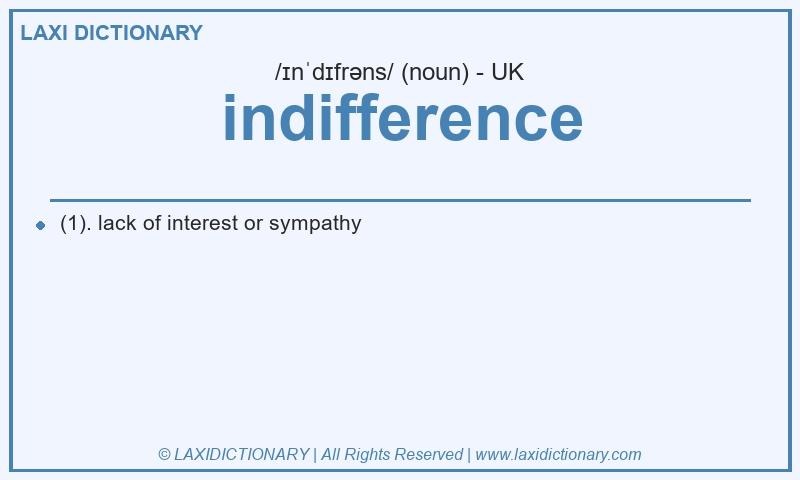 Definition indifference in British English
