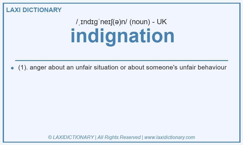 Definition indignation in British English