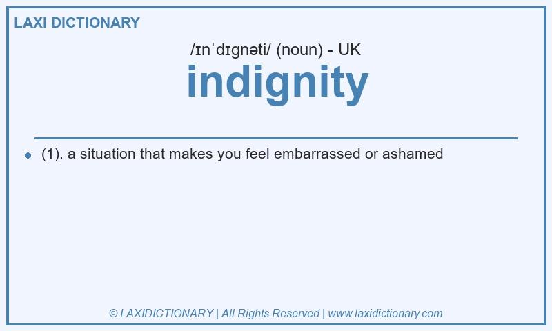 Definition indignity in British English