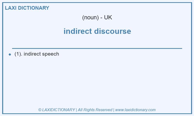Definition indirect discourse in British English