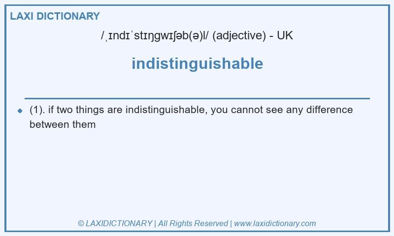 Definition indistinguishable in British English