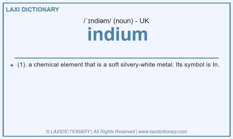 Definition indium in British English