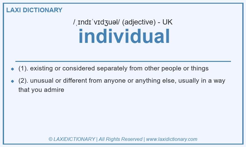 Definition individual in British English
