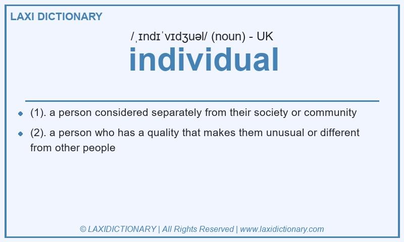 Definition individual in British English