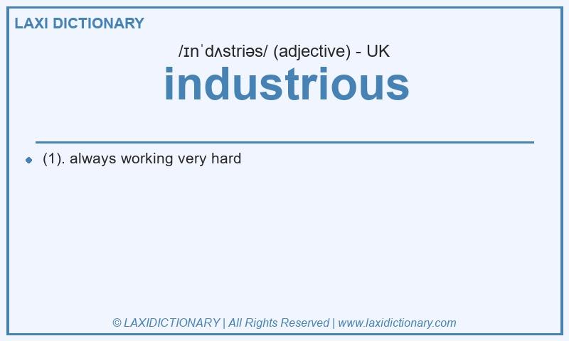 Definition industrious in British English