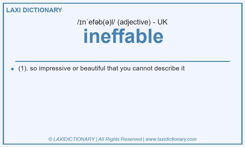 Definition ineffable in British English