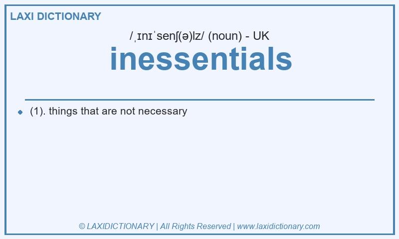 Definition inessentials in British English