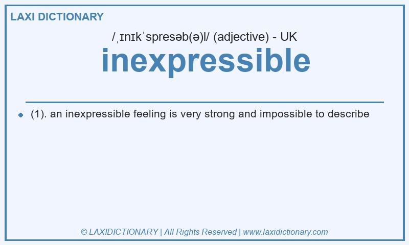 Definition inexpressible in British English