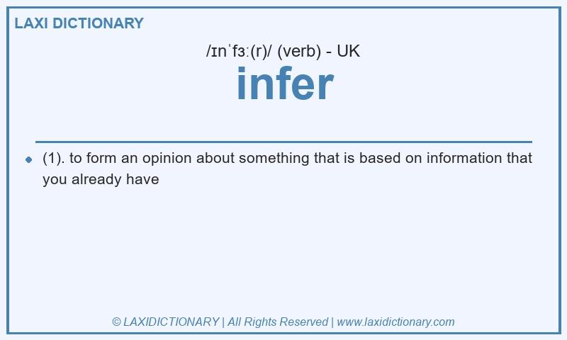 Definition infer in British English
