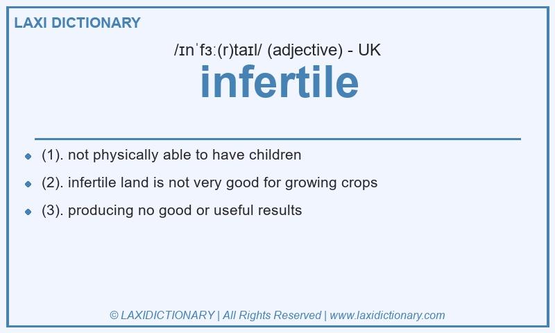 Definition infertile in British English