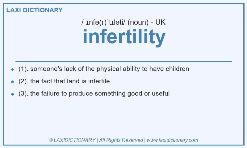 Definition infertility in British English