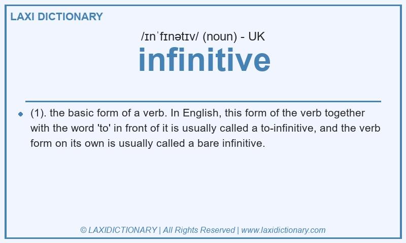 Definition infinitive in British English