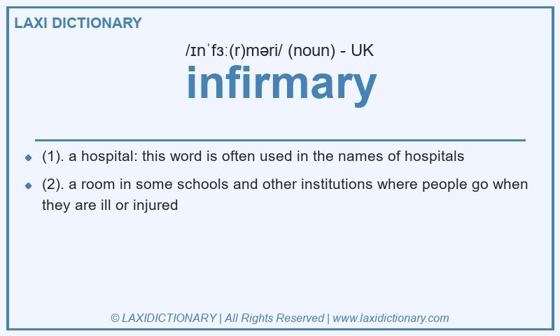 Definition infirmary in British English