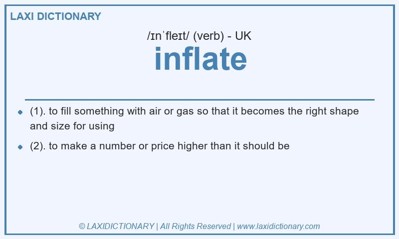 Definition inflate in British English