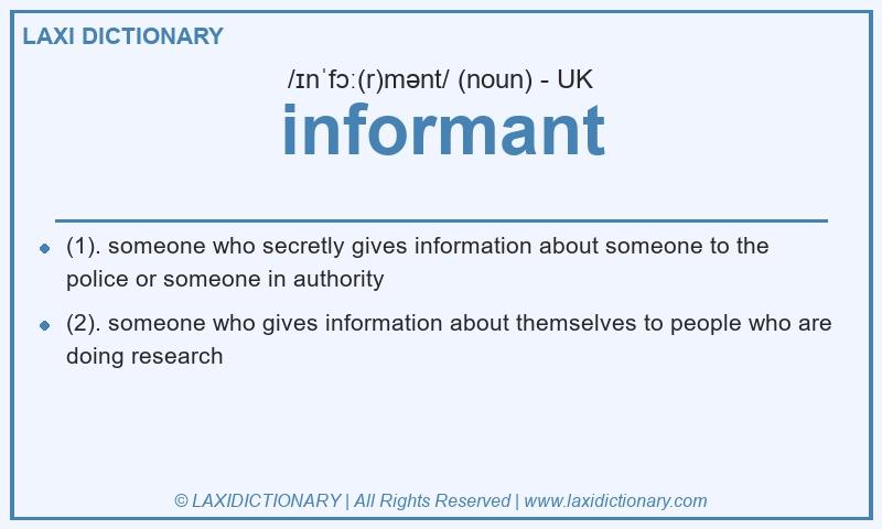 Definition informant in British English