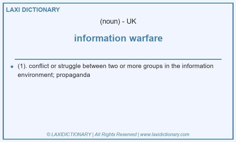 Definition information warfare in British English