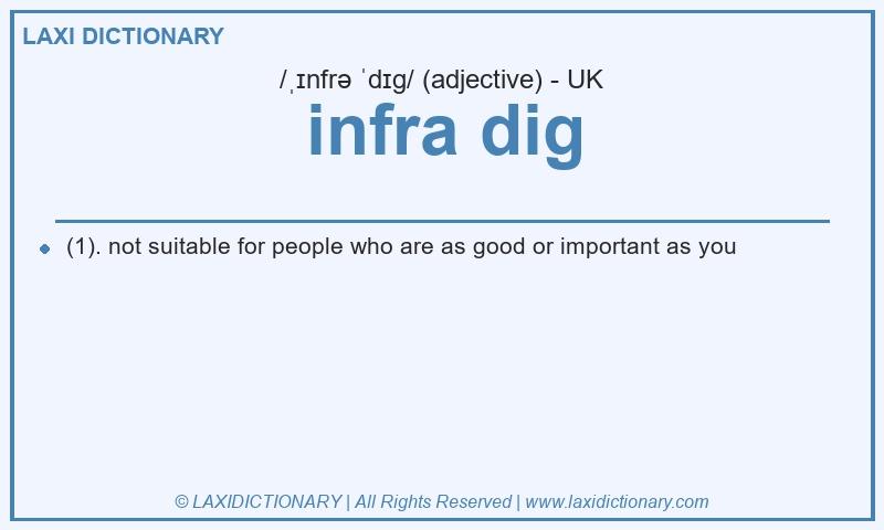 Definition infra dig in British English