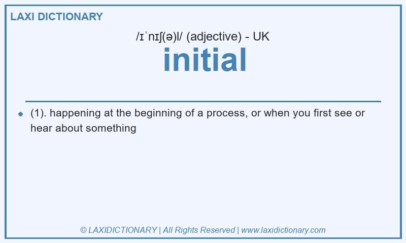 Definition initial in British English