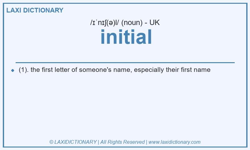 Definition initial in British English