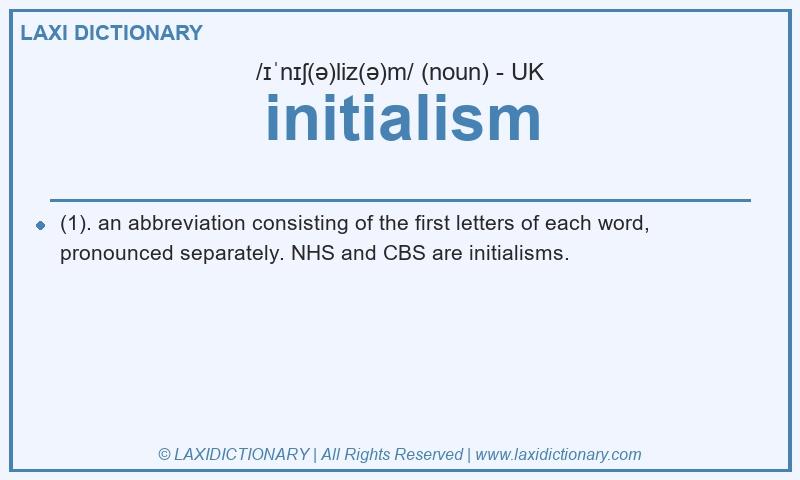 Definition initialism in British English