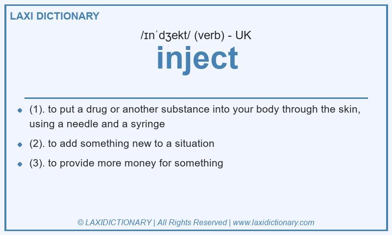 Definition inject in British English