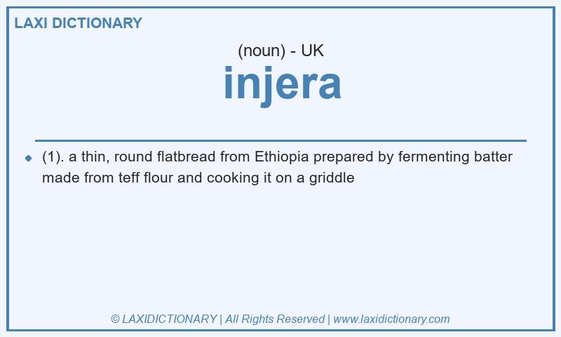 Definition injera in British English