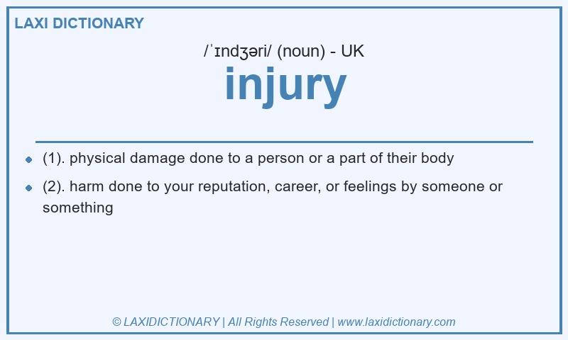 Definition injury in British English