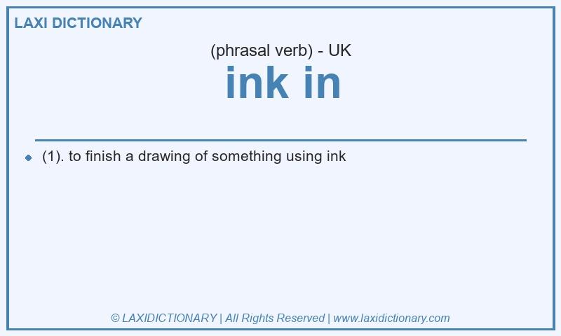 Definition ink in in British English