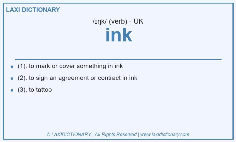 Definition ink in British English