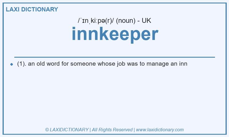 Definition innkeeper in British English