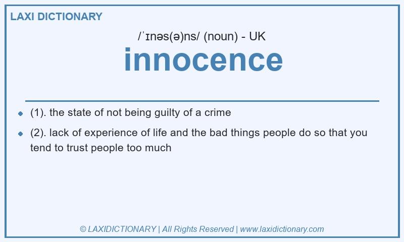 Definition innocence in British English