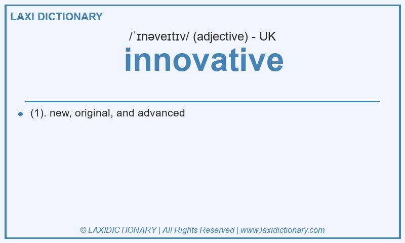 Definition innovative in British English