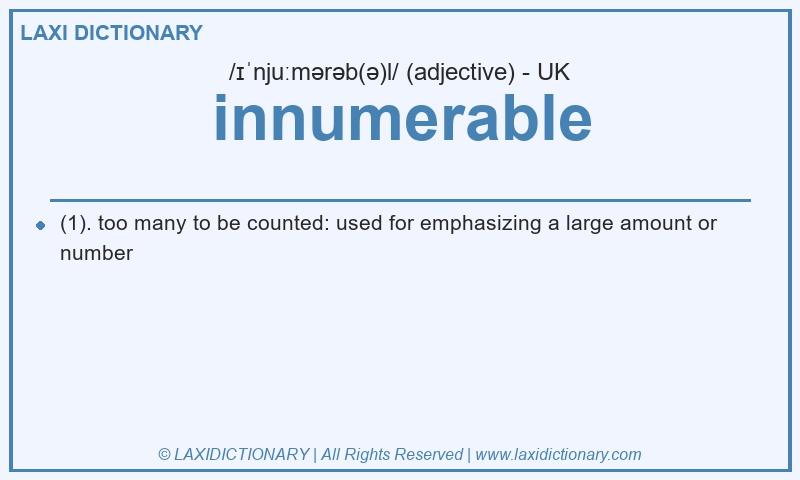 Definition innumerable in British English