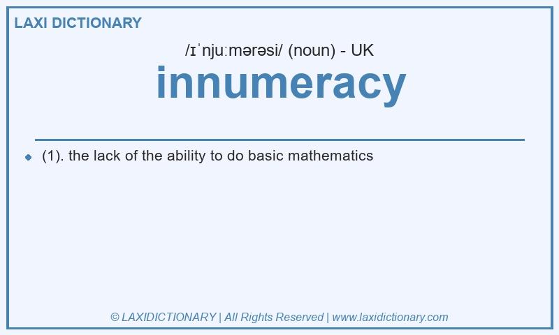Definition innumeracy in British English