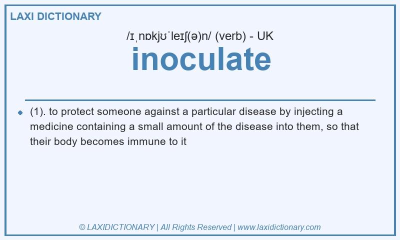 Definition inoculate in British English