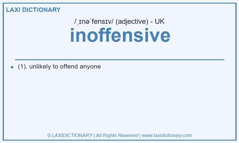 Definition inoffensive in British English